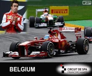 yapboz Fernando Alonso - Ferrari - 2013 Belçika Grand Prix, sınıflandırılmış 2º